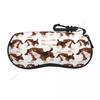 Portable Eyewear Case Cute Beagle Dog Pattern Sunglasses Soft Case Glasses Box with Lanyard Zipper Eyeglass Case