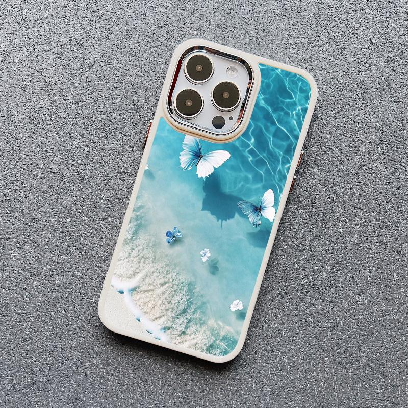 Modrý motýl Oceánské vlny Pouzdro na telefon Pro iPhone 14 13 12 11 Pro Max 16 15 Pro Max Plus 7 8 Plus SE 2020 XR XS X Silikonový kryt