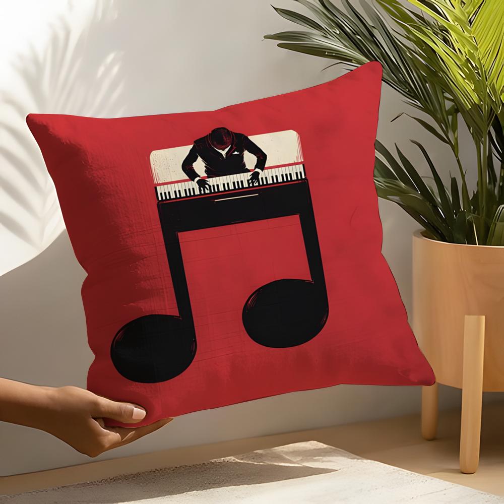 2 Abstract Quirky Musical Note Patterns Pillow Case Home Living Room Decoration Linen Pillowcover Pillow Cases Cushion Cover
