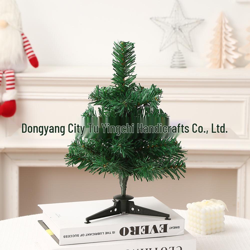 Mini 30cm Christmas Tree Set: PVC Desktop Decoration with Ornaments