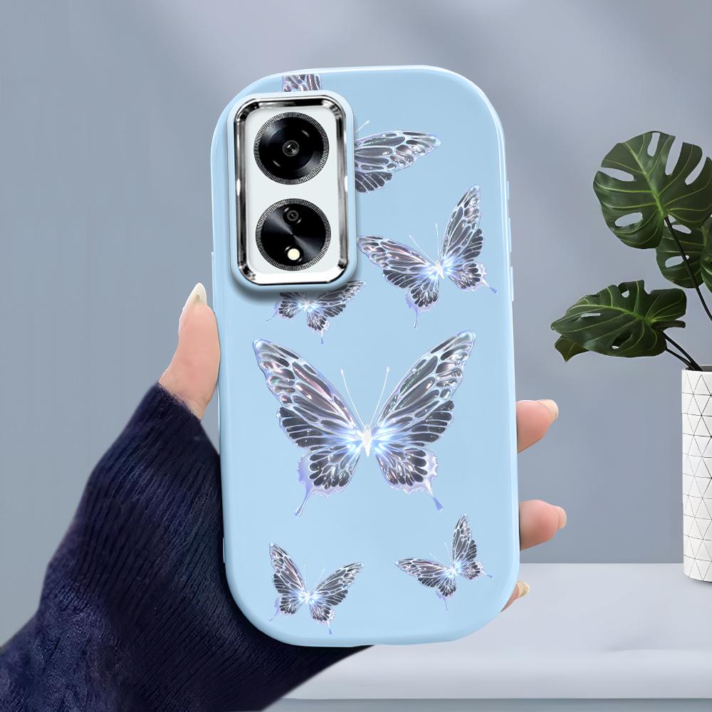 Jednobarevný stříbrný okraj čočky měkký tekutý silikon nárazuvzdorný obal na telefon pro iPhone Samsung Huawei Honor Xiaomi Redmi OPPO Realme Vivo Infinix Tecno