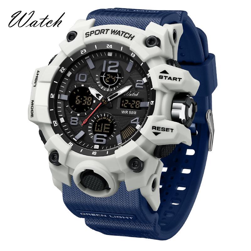 Men's Multi-Functional Waterproof Dual Display Outdoor Sports Watch for Mountaineering and Running