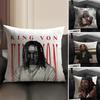K-King Vonn Rapper Cushion Cover Natural Linen Organic Fabric Double-Sided Printing Sofa Home Decor Gift Pillow Case