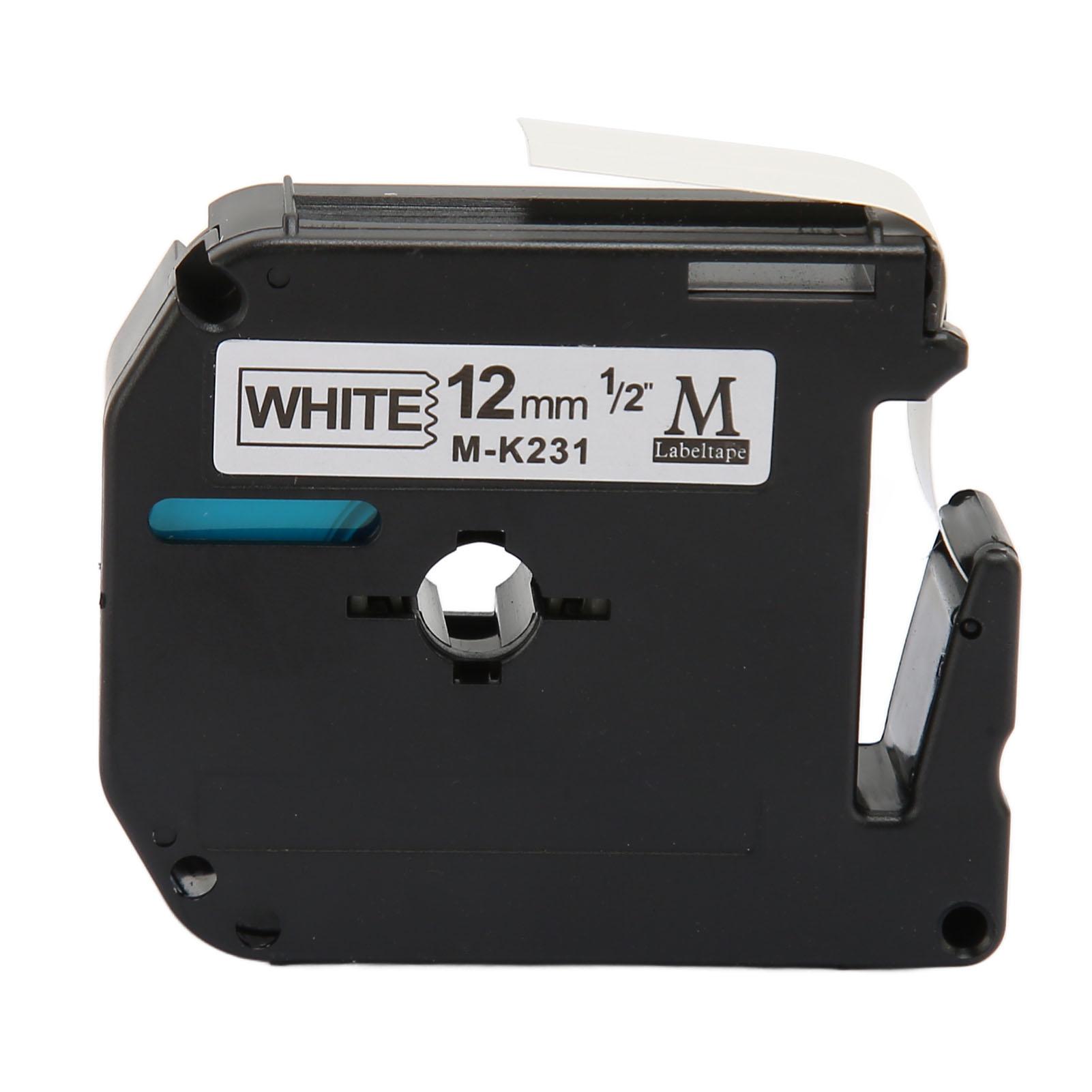 

Label Tape Replacement Black On White 23ft Length Clear Printing Water Resistant Label Printer Tape 9mm / 0.35in