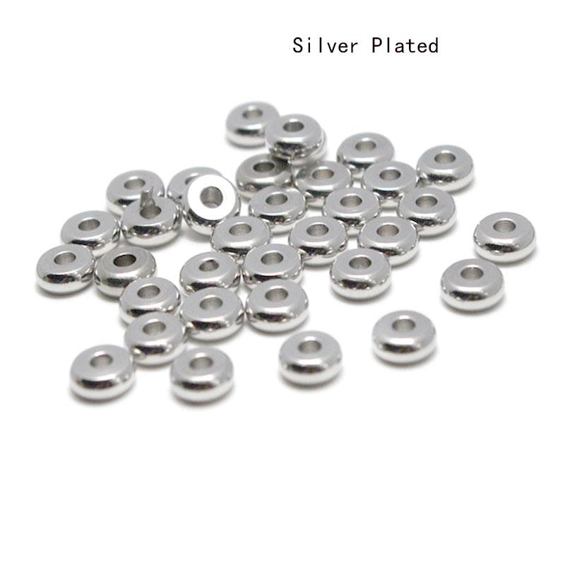 

30-100Pcs 3 6 8 10 mm Silver Gold Metal Brass Spacer Beads Flat Loose Beads Charms for DIY Jewelry Making Bracelet Accessories 3x1.5mm 100pcs серебряный