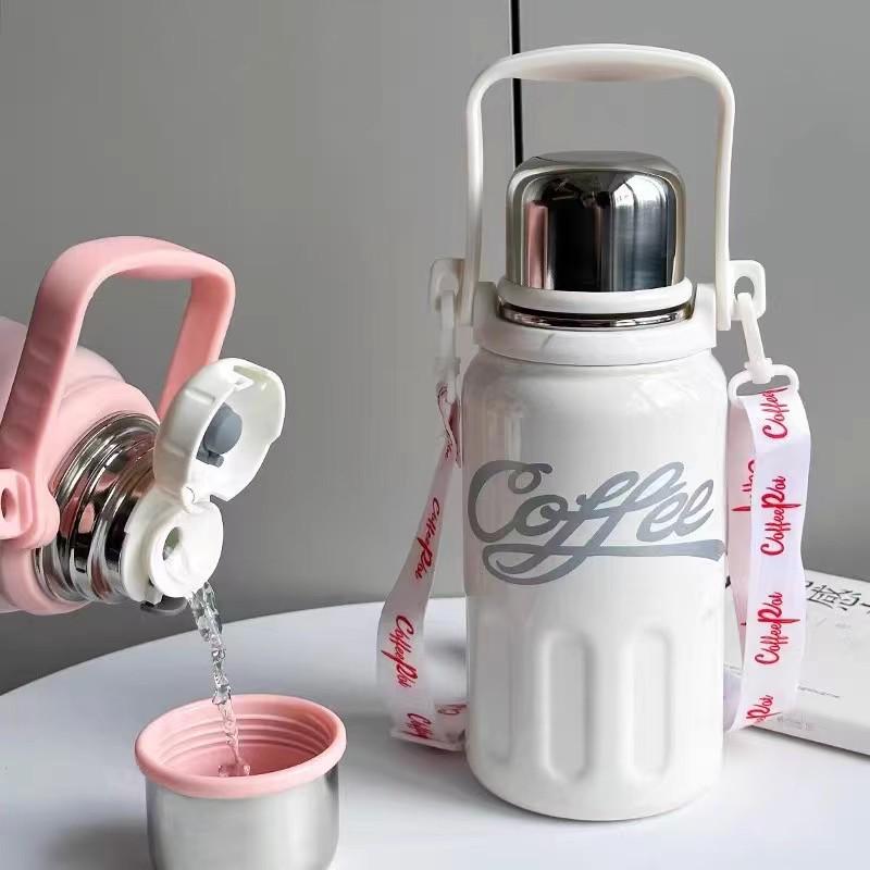 Women's Insulated Stainless Steel Sports Kettle - Large Capacity, Portable Outdoor Water Cup