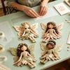 Artistic Home Decor Craft Magical Fairy Patchwork Kit, DIY Flower Fabric Sewing Make Beginner Friendly Crafting Supplies 4 Winged Dolls, Kit