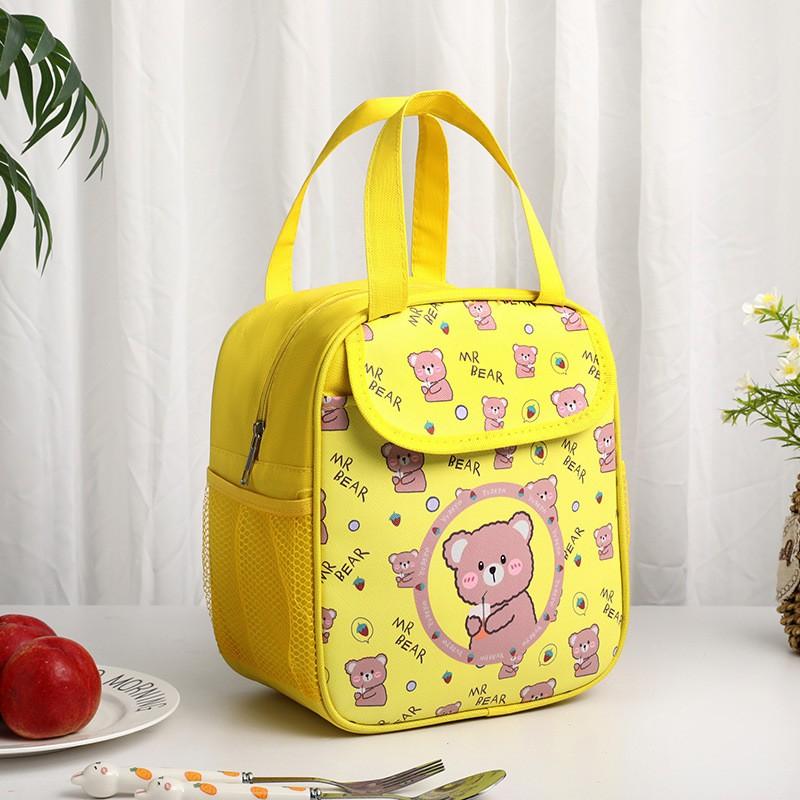Insulated Lunch Bag Kids Adults - Thick Aluminum Foil Thermal Tote With Handle Cartoon Design Leakproof Food Carrier