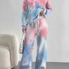 Gradual Change European And American Autumn And Winter Casual Long-Sleeved Suit Women'S Hooded Sweater Trousers Two-Piece Set