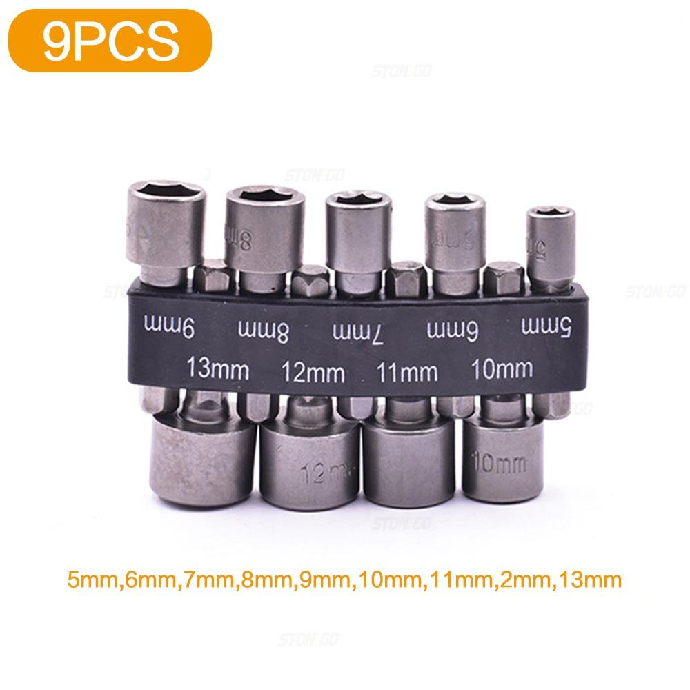 

STONEGO 5/6/8/9/14Pcs Hex Socket Sleeve Nozzles Nut Driver Bit Set Hand Tools