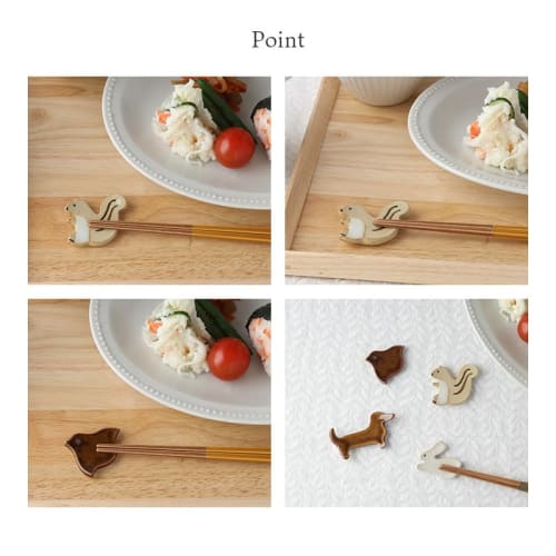 EAST Table Chopstick Rest, Ceramic, Rabbit Design, 3.9 X 3.1 X 0.7cm (H), Made In Japan, Dishwasher Safe, 96-031-04