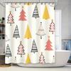 Tu Boho Shower Curtain Abstract Trees Nature Pattern Bathroom Decor Farmhouse Style Waterproof Fabric Backdrop Modern Artistic H