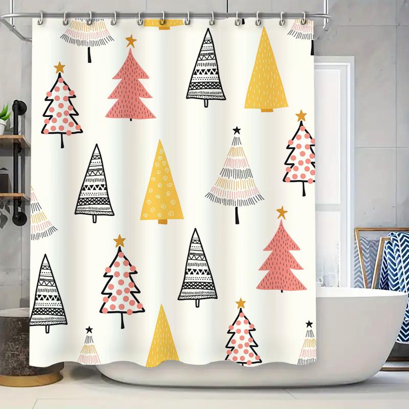 Tu Boho Shower Curtain Abstract Trees Nature Pattern Bathroom Decor Farmhouse Style Waterproof Fabric Backdrop Modern Artistic H