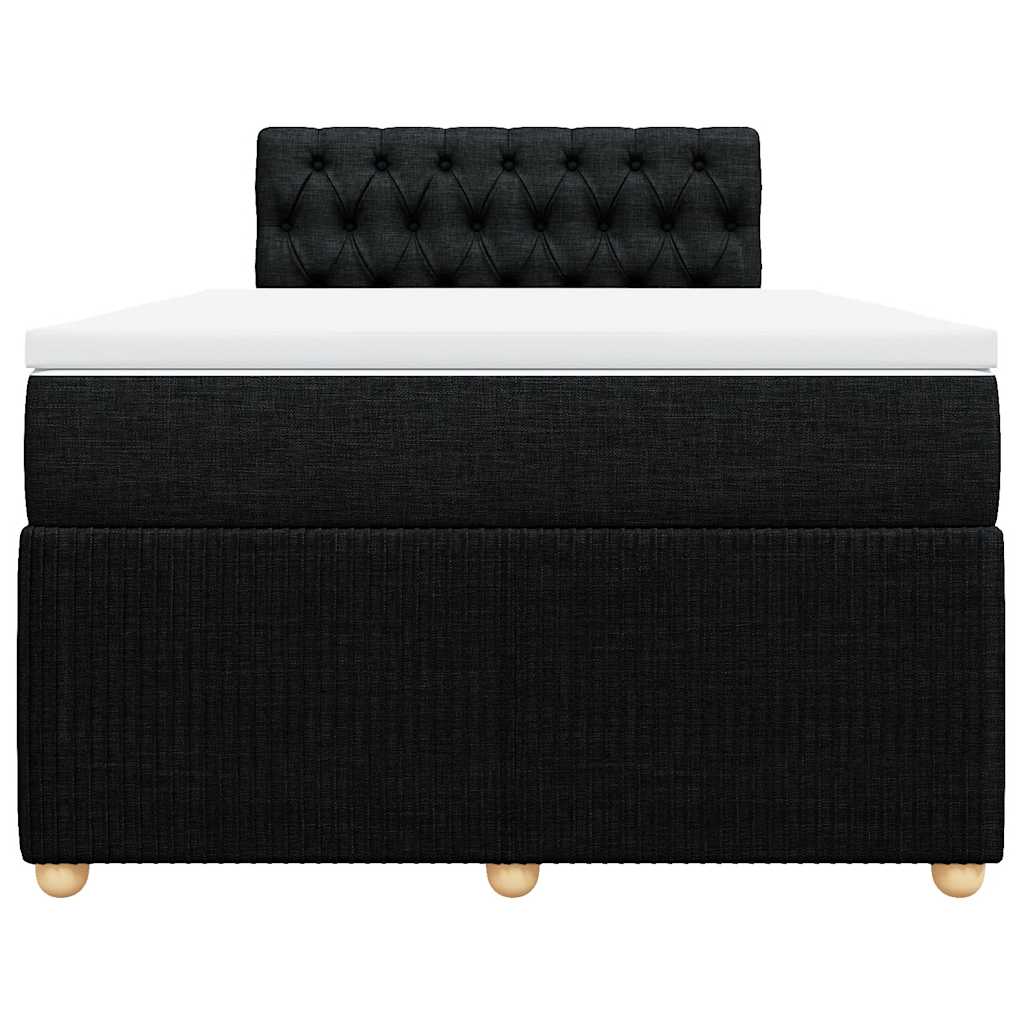 Vidaxl Continental Bed With Mattress, Black, 120X190 Cm, Fabric