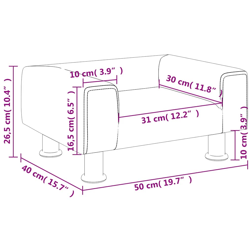 Vidaxl Sofa Dla Dzieci, Ciemnoszara, 50X40X26,5 Cm, Aksamitna