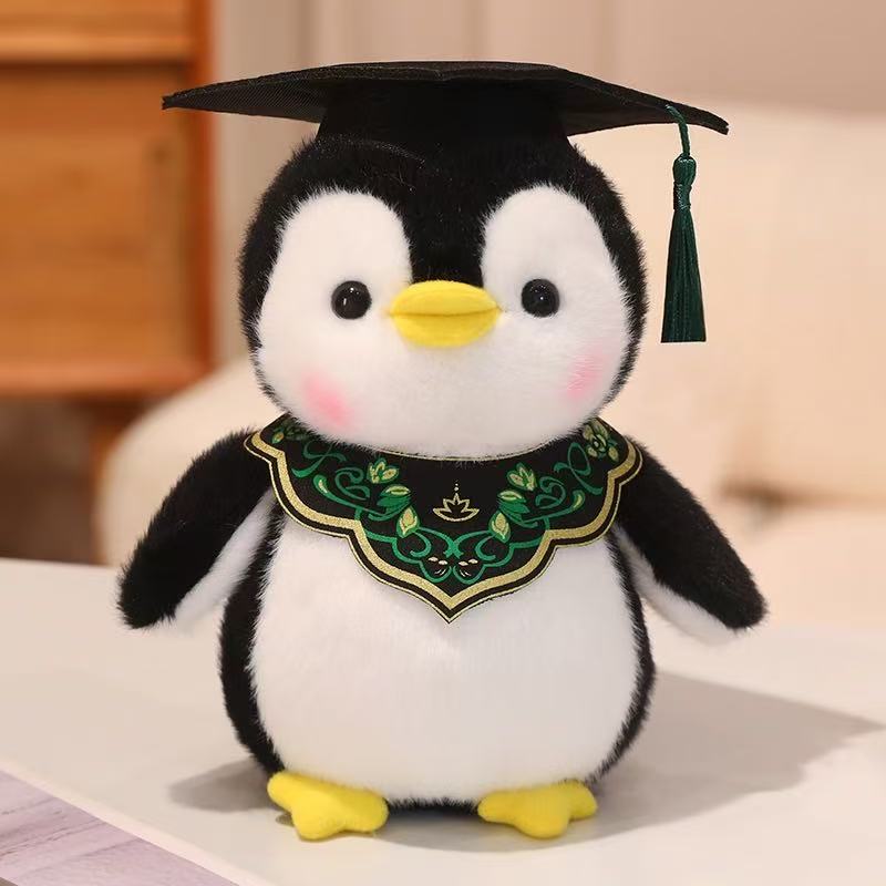Cute Penguin Plush Toy With Hat Kawaii Stuffed Animal Cartoon Doll Soft Throw Pillow Kids Birthday Gift