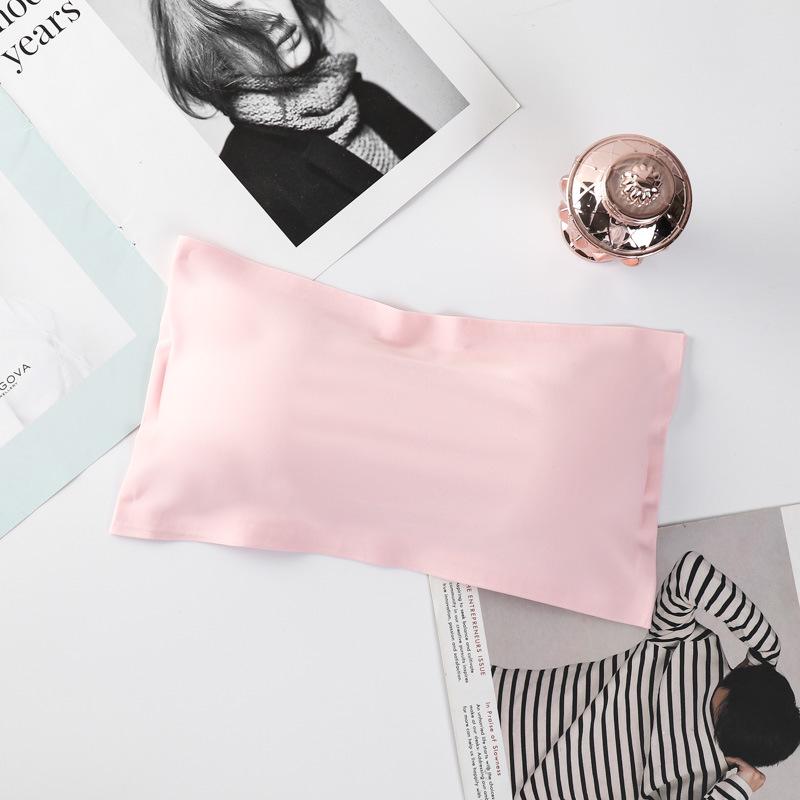 

Бесшовный топ-труба без бретелек из шелка Ice Silk: Удобное, антивозрастное спортивное нижнее белье для женщин. One size