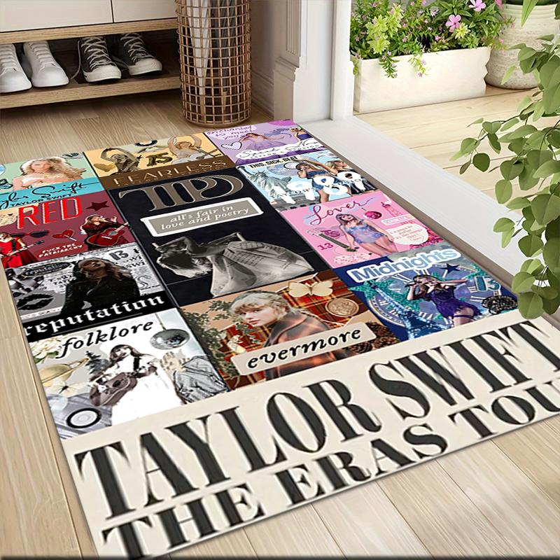 Taylor Swift Eras Tour Album Covers Carpet Rug Soft Washable Antislip Home Living Room Sofa Mats Personalized Christmas Rug