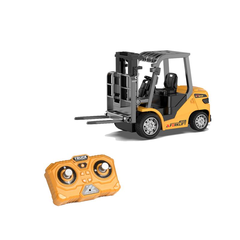 NEW 1/64 Remote-controlled Alloy Forklift Engineering Vehicle Tabletop Toys Liftable Stunt Vehicle Model Collection Gift For Boy