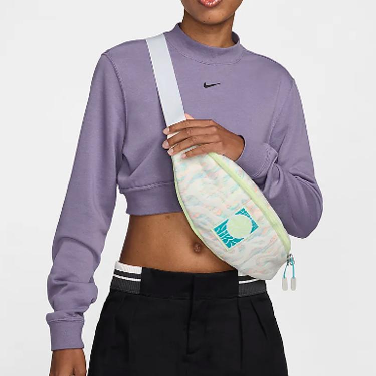 New Nike Heritage Fabric Shoulder Bag Crossbody Bag Fanny Pack Regular Unisex White & Light Yellow Green & Cactus Green FN4248-100