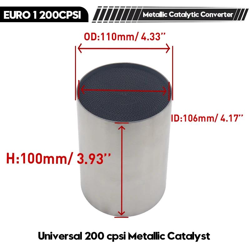 200 Cpsi 110X100mm EURO1 High Flow metalický katalyzátor výfukový filtr Honycomb katalyzátor výfukový filtr výfuková trubka auta
