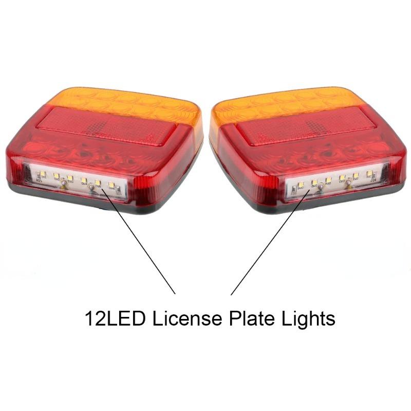 1PC/2PCS 12V Taillight Turn Signal Indicator 26 LEDs Tail Light Car Number Plate Light Rear Reverse Brake Stop Lamp Trailer Truck Caravan