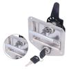 Trailer Door Latch T Handle with 2‑Key Stainless Steel Chrome for Caravan Camper Tool Box