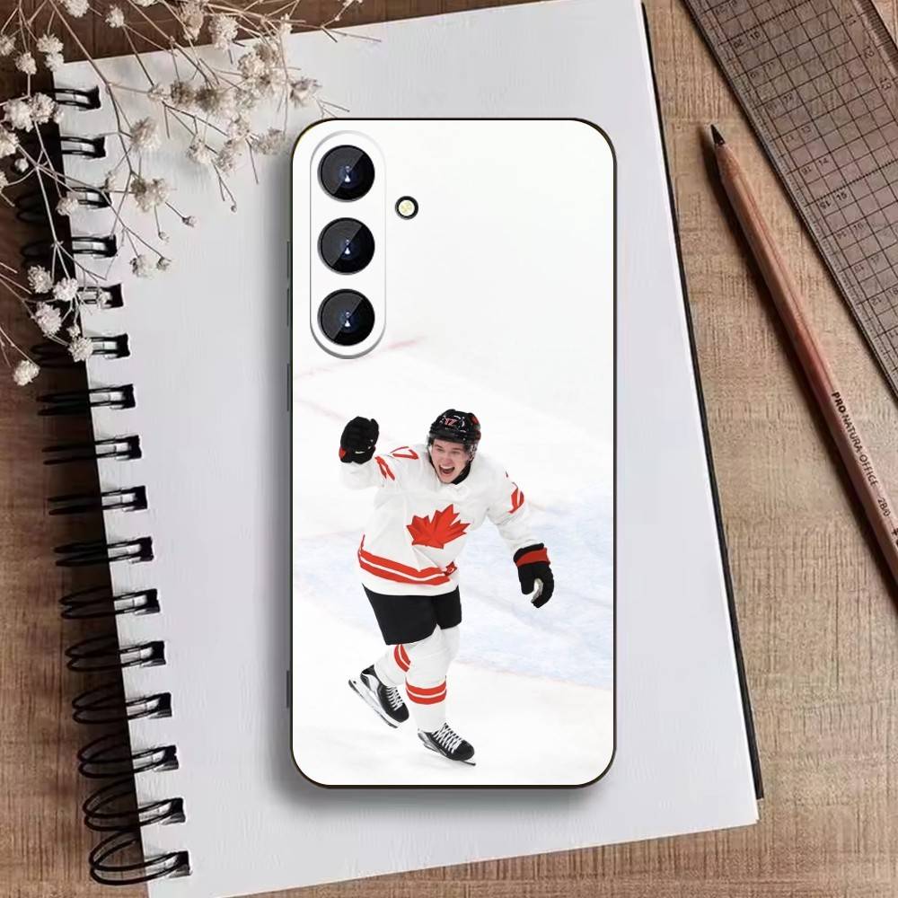 Macklin Celebrini San Jose Sharks Pouzdro na telefon pro Samsung Galaxy A73, A21s, A22, A31, A52, A53, A71, A41 Měkké černé pouzdro