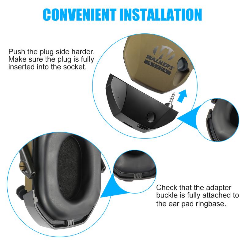 W1 Bluetooth kompatibilní adaptér Kompatibilní pro Walker Series Drátově ovládané k bezdrátovým chráničům sluchu