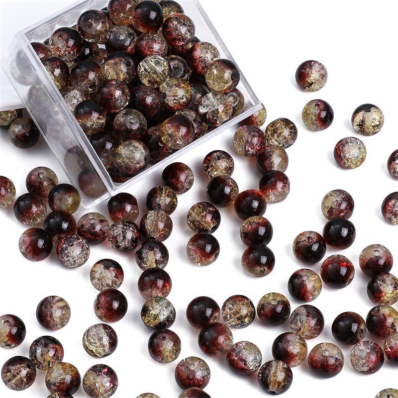 8/10mm Crackle Bicolor Glass Beads for DIY Jewelry