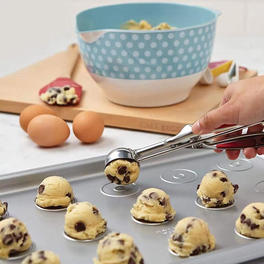 Ice Cream Scoop, 1/3PCS Cookie Scoops For Baking Stainless Steel Ice Cream Scooper With Trigger Release For Portion Control