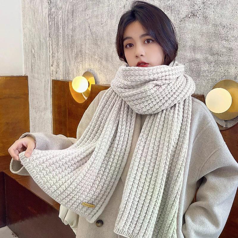 Women's Black White Knitted Scarf Solid Color Casual Formal Mourning Scarf