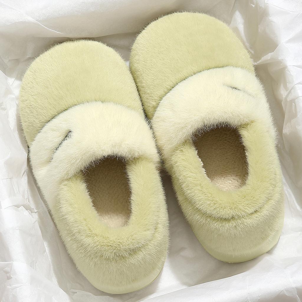 Chaussons en coton à talon sac automne et hiver chaleur intérieure maison antidérapant peluche confinement chaussures en coton antidérapant mise à niveau