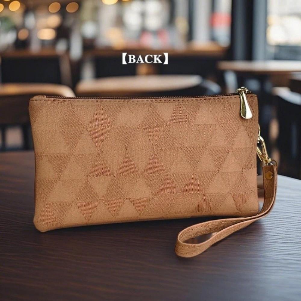 Simple Large Capacity Women Long Wallets PU Zipper Clutch Bag Wrist Strap Multifunctional Money Pouch Female Phone Purses