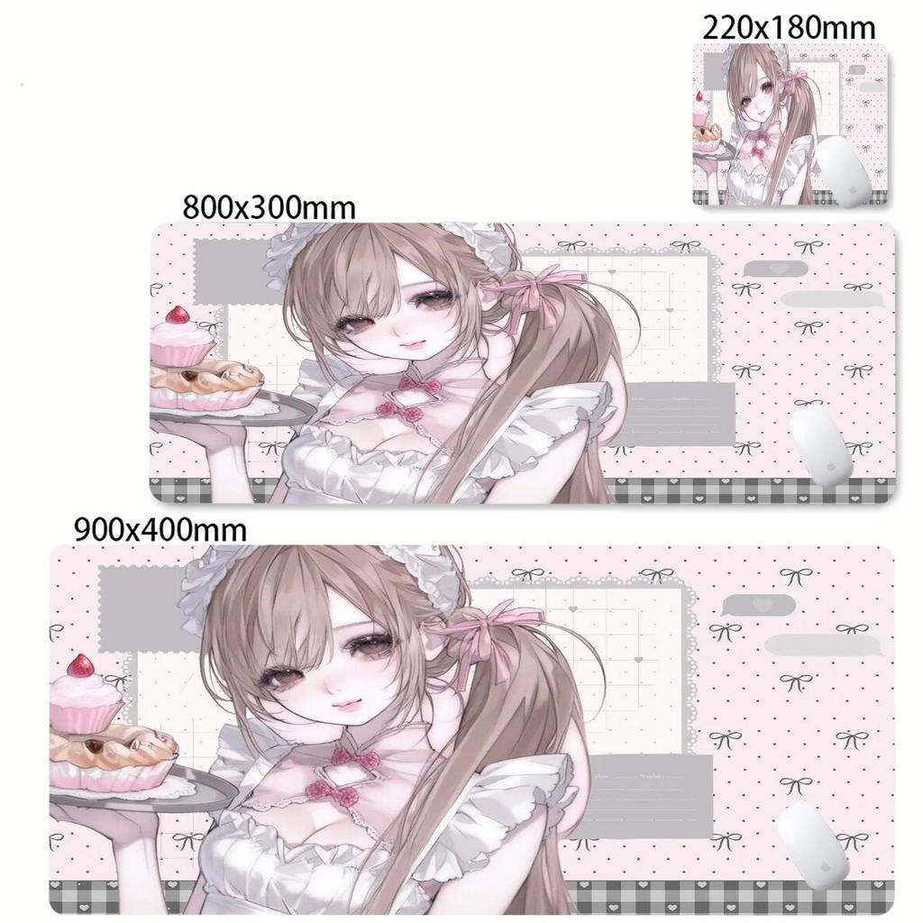 Large Size Pink Mousepad xcm Anime Girl Deskmat XXL Kawaii Nonslip Mouse Pad Cute Mice Rugs Extended Gaming Keyboard Mat