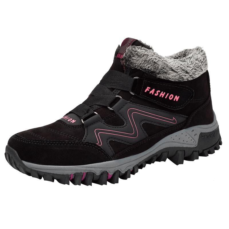 Boots Women Winter Outdoor Fur Camping Hiking High Quality Suede Mother Casual Sneakers Ladies Non-slip Climbing Men Shoes