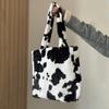 Retro Furry Portable Underarm Bag for Women Autumn and Winter New Leopard Large Capacity Western Style Unique One-Shoulder Messenger Bag