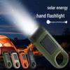 Solar Hand-Crank LED Flashlight: Multi-Functional Camping & Emergency Power Supply with Outdoor Lighting & Power Generation