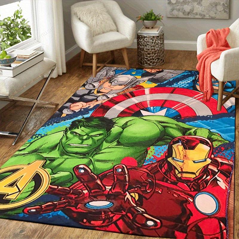 1 Stück Marvel Avengers Superhelden Teppich, Rutschfeste Fußmatte, Cartoon-Charakter-Design, Weicher Samt, Raumdekoration, Waschbar