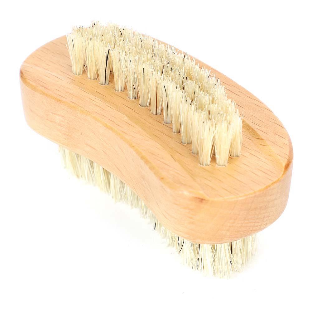 Double Sided Nail Brush, Beech Brush for Removing Dead Skin and Cleaning Cuticles, with Narrow and Wide Brush Sides for Salon