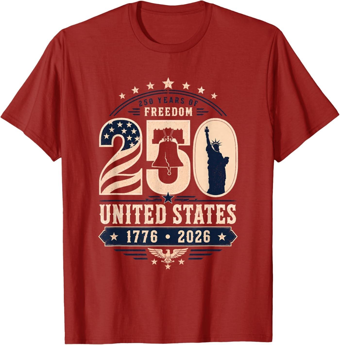 Patriotic Vintage 250th Anniversary USA 250 Year 4th of July T- Unisex T-Shirt XXXL