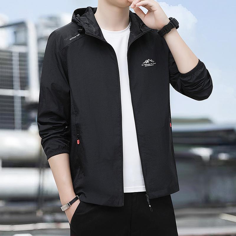 Sun Protection Clothing Men's Summer Coat Thin Lightweight Breathable Ice Silk Jacket