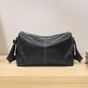Men's Genuine Leather Crossbody Shoulder Bag - Soft Cowhide Backpack, Casual Horizontal Design