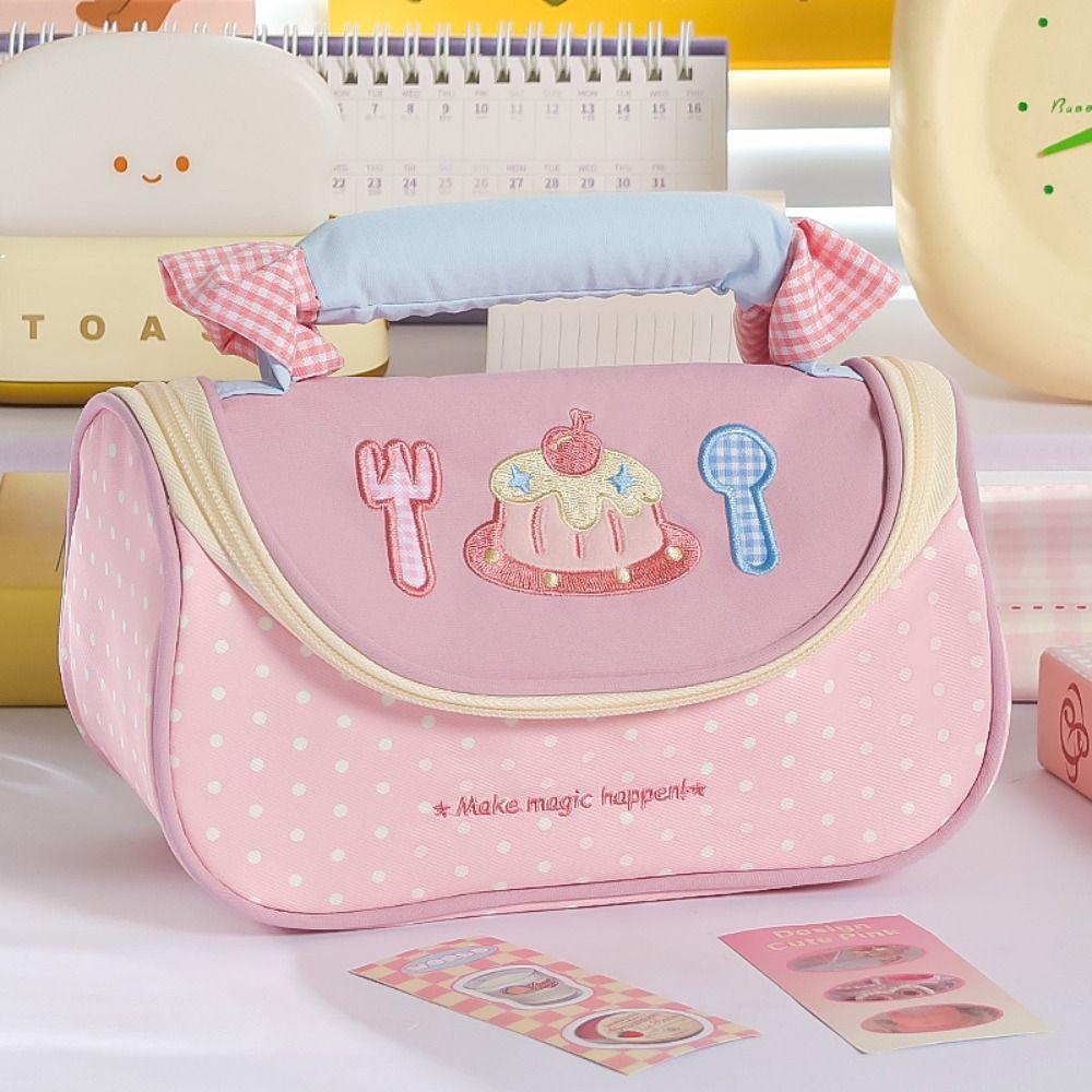 INS Dopamine Color Pencil Case Multi-functional Large-capacity Pen Bag Stationery Organizer Students Gift