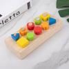 Wooden Screw Matching Puzzle Board - Fun Geometric Color Recognition Cognitive Toy With Mixed Color Blocks - Natural Wood Design