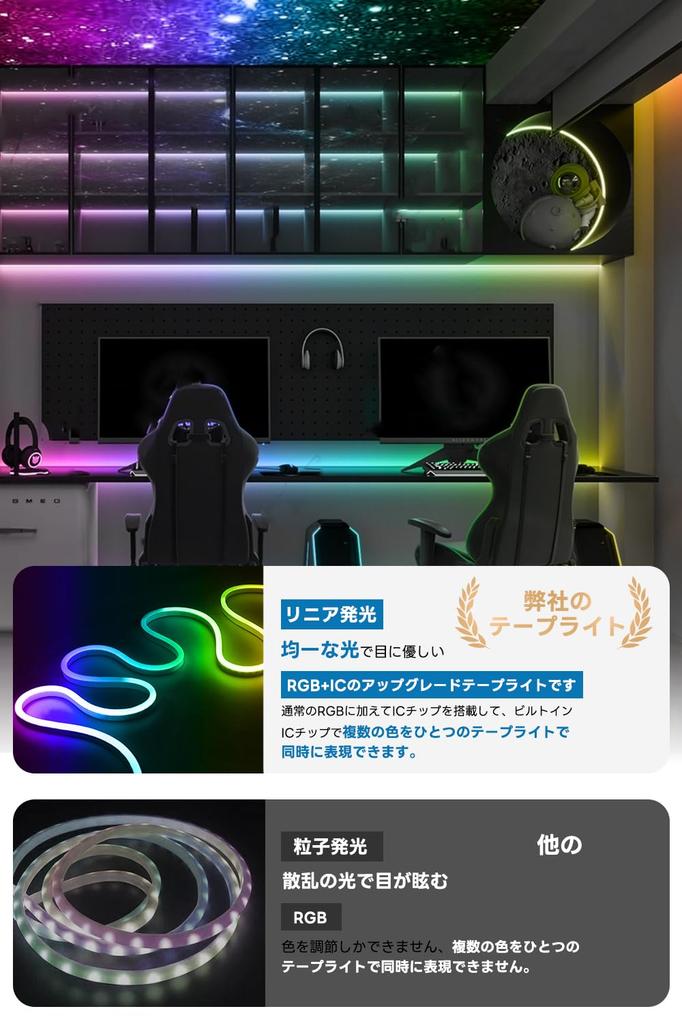 SPAHER Bandă LED RGBIC Tub Culoare Aplicație Voce Neon Liniar Ușor Ambiental DIY 20 Metri Lumină, Lumină, Dimmabil, Reglabil, Control, Sincronizare, Impermeabil,