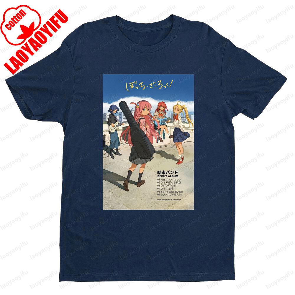 BOCCHI THE ROCK Theme Series Short Sleeve Men Women Universal Fashion Casual Crewneck Tshirt Summer Daily Life Cotton Tee Tops