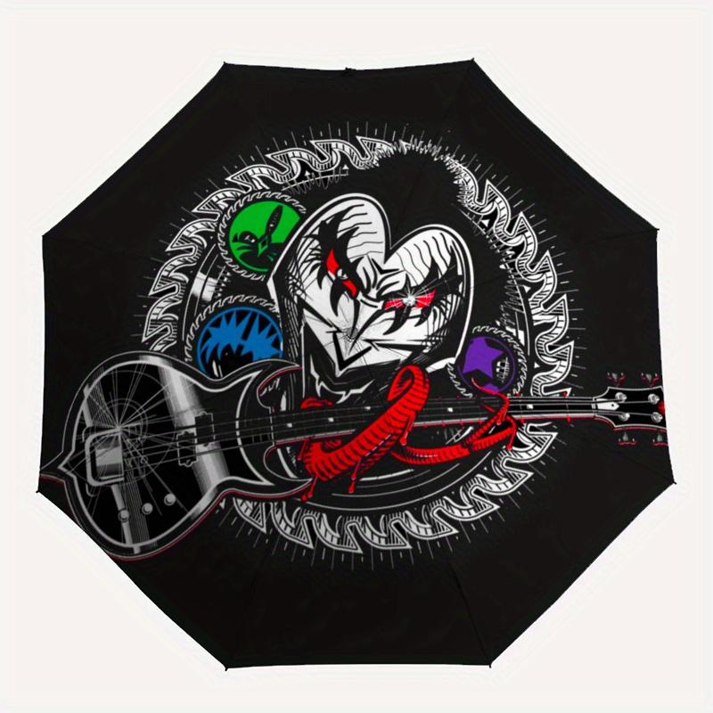 Vibrant Guitar Art Sticker: Bold Design for Your Device!Umbrella, Portable 3-Fold Compact Umbrella for Men & Women Gift
