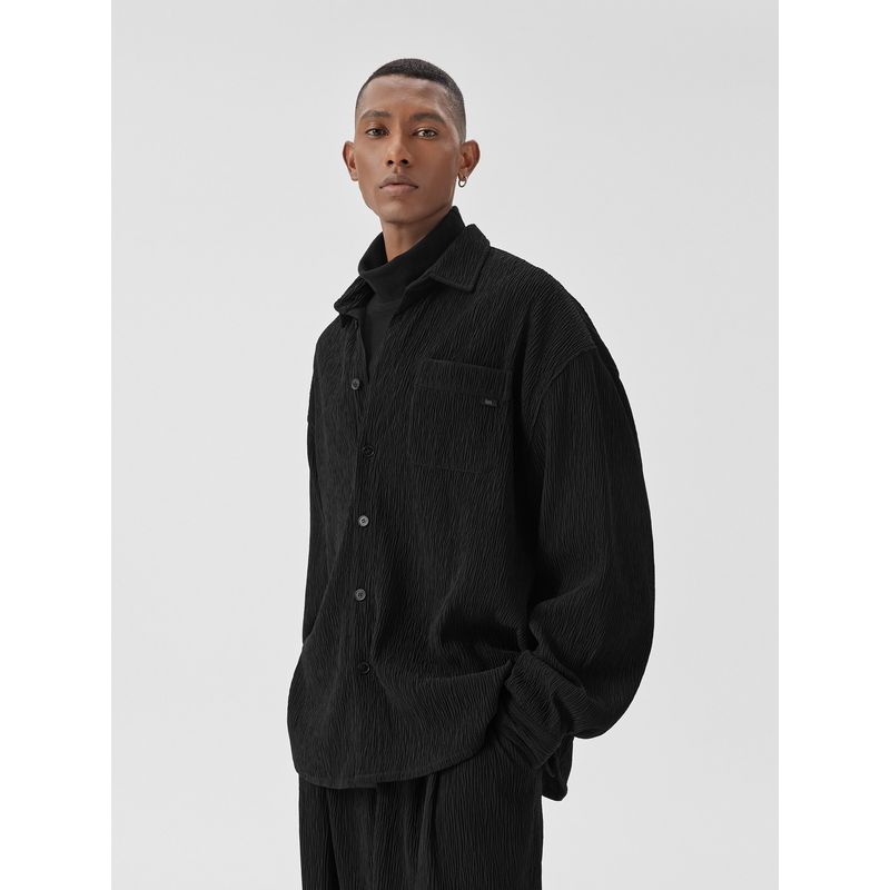 Bodydream Tree Texture Men's Long-Sleeved Shirt Autum Loose Lapel Jacket/Casual Pants Suit