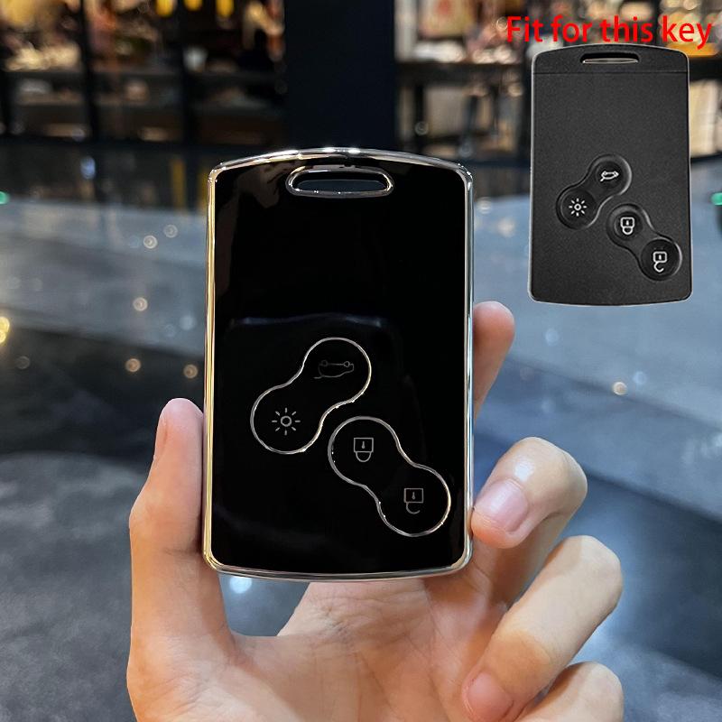 

Новый чехол для смарт-ключа из ТПУ для автомобиля, брелок для Renault Duster Captur Clio Logan Megane 1 2 3 Koleos Scenic Nema Fluence Zoe Keyless Key Case чёрный